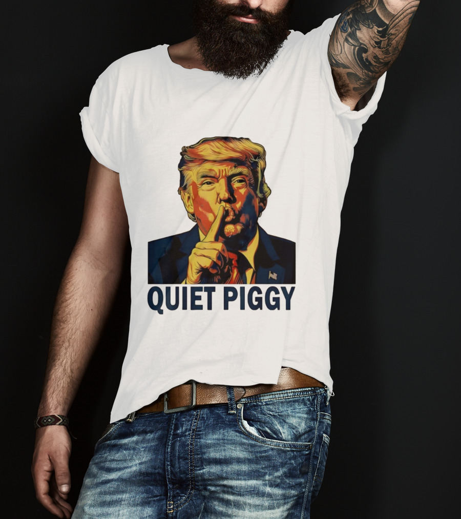 QUIET PIGGY Shushing Gesture T-Shirt