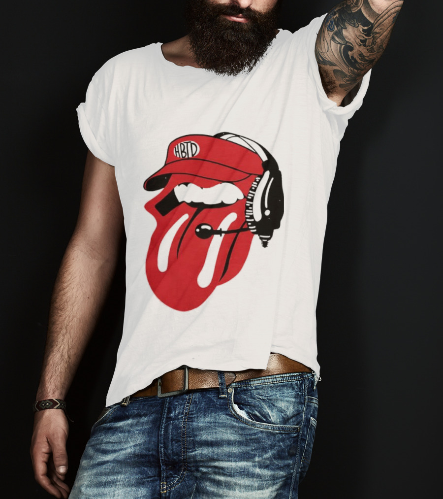 Red Hat Tongue Out Georgia Football Headset T-Shirt