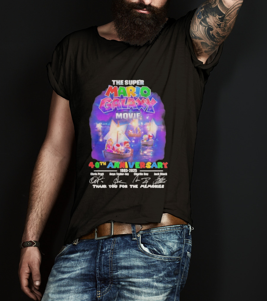 The Super Mario Galaxy Movie 40th Anniversary 1985-2025 Thank You For The Memories T-Shirt