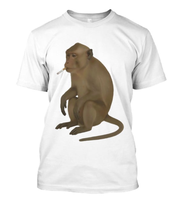 Crazy Monkey Smoking Cigarette Mood T-Shirt