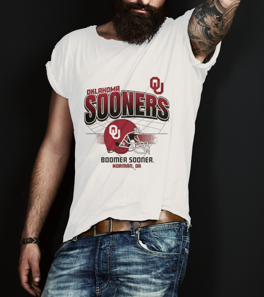 Oklahoma Sooners Football Boomer Sooner Norman OK Helmet OU T-Shirt
