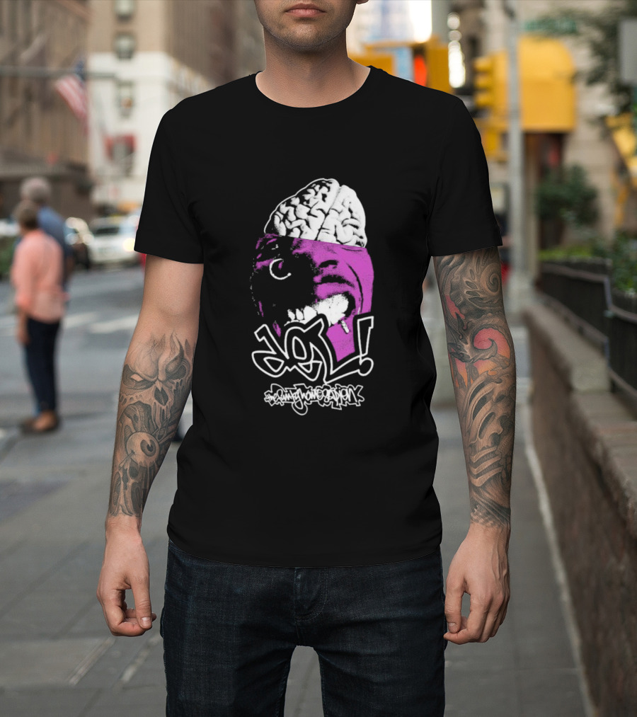 DEL Both Sides Of The Brain Face And Brain Graphic T-Shirt