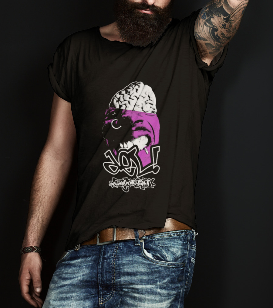 DEL Both Sides Of The Brain Face And Brain Graphic T-Shirt