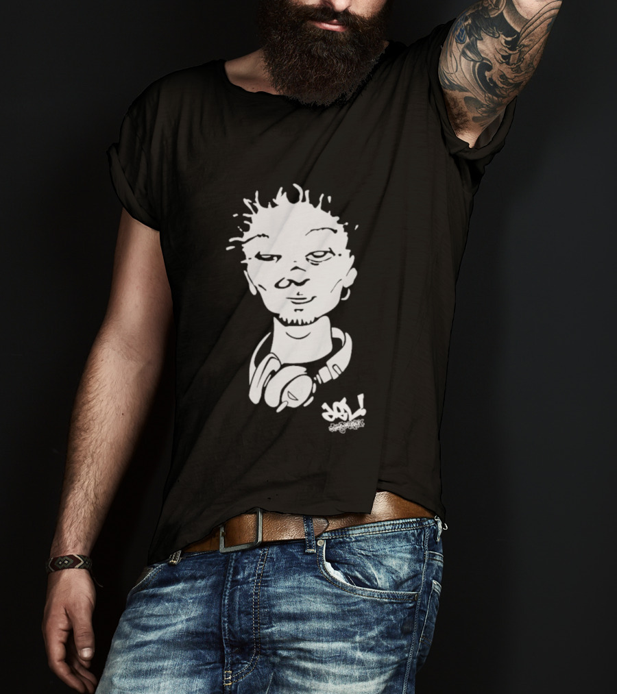 Del Face Headphones Graffiti Art T-Shirt