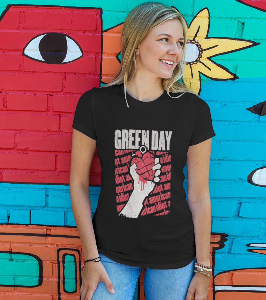 Green Day American Idiot Heart Hand Grenade T-Shirt