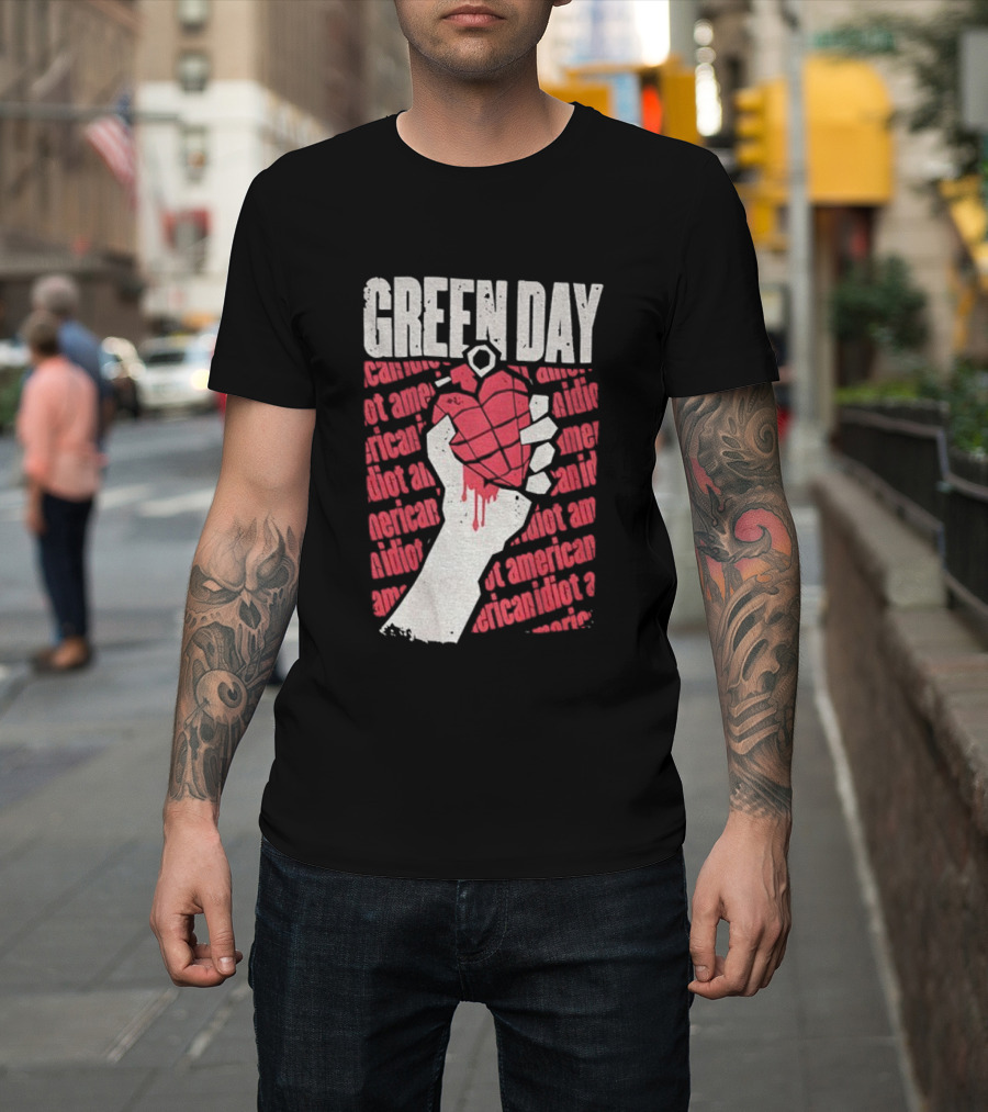 Green Day American Idiot Heart Hand Grenade T-Shirt
