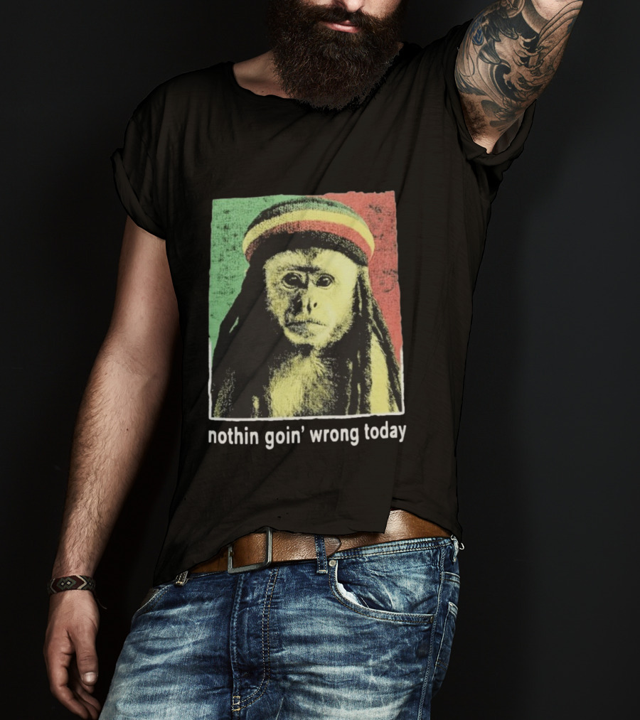 Jahmunkey Nothin Goin’ Wrong Today Rasta Monkey T-Shirt
