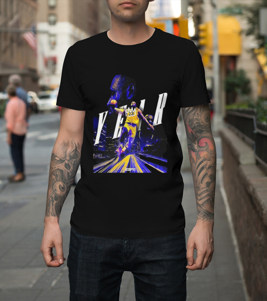 LeBron James Year 23 ESPN Los Angeles Lakers Dunk T-Shirt
