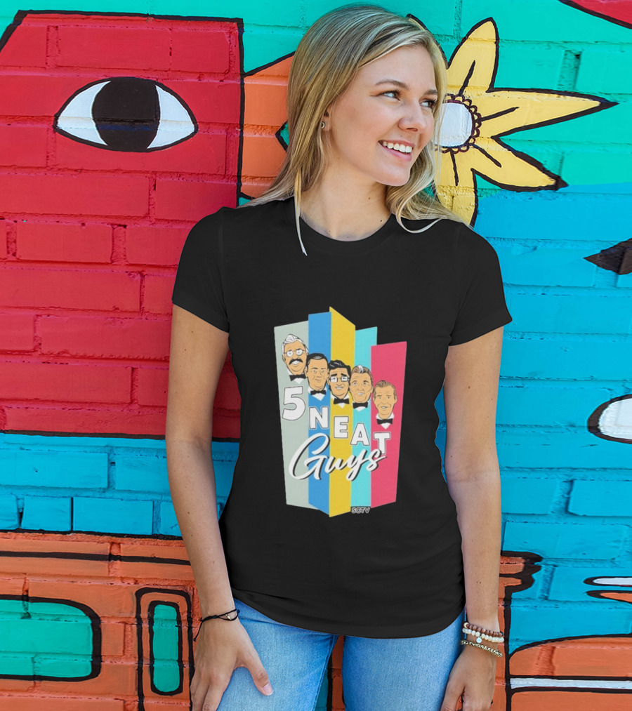 SCTV 5 Neat Guys Bow Tie Graphic Comedy Series T-Shirt
