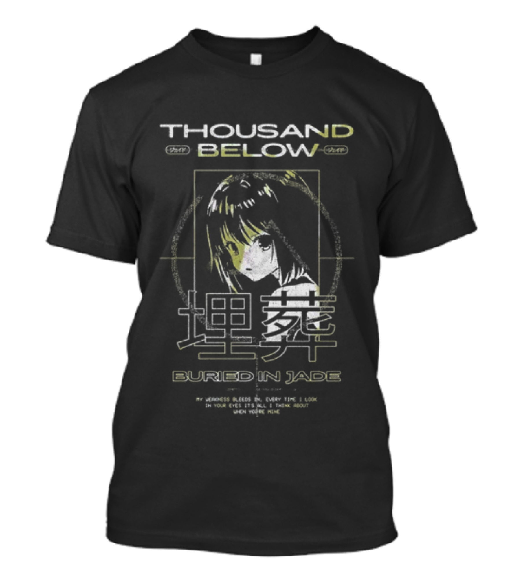 Thousand Below Buried In Jade Anime Japanese Text And Character T-Shirt