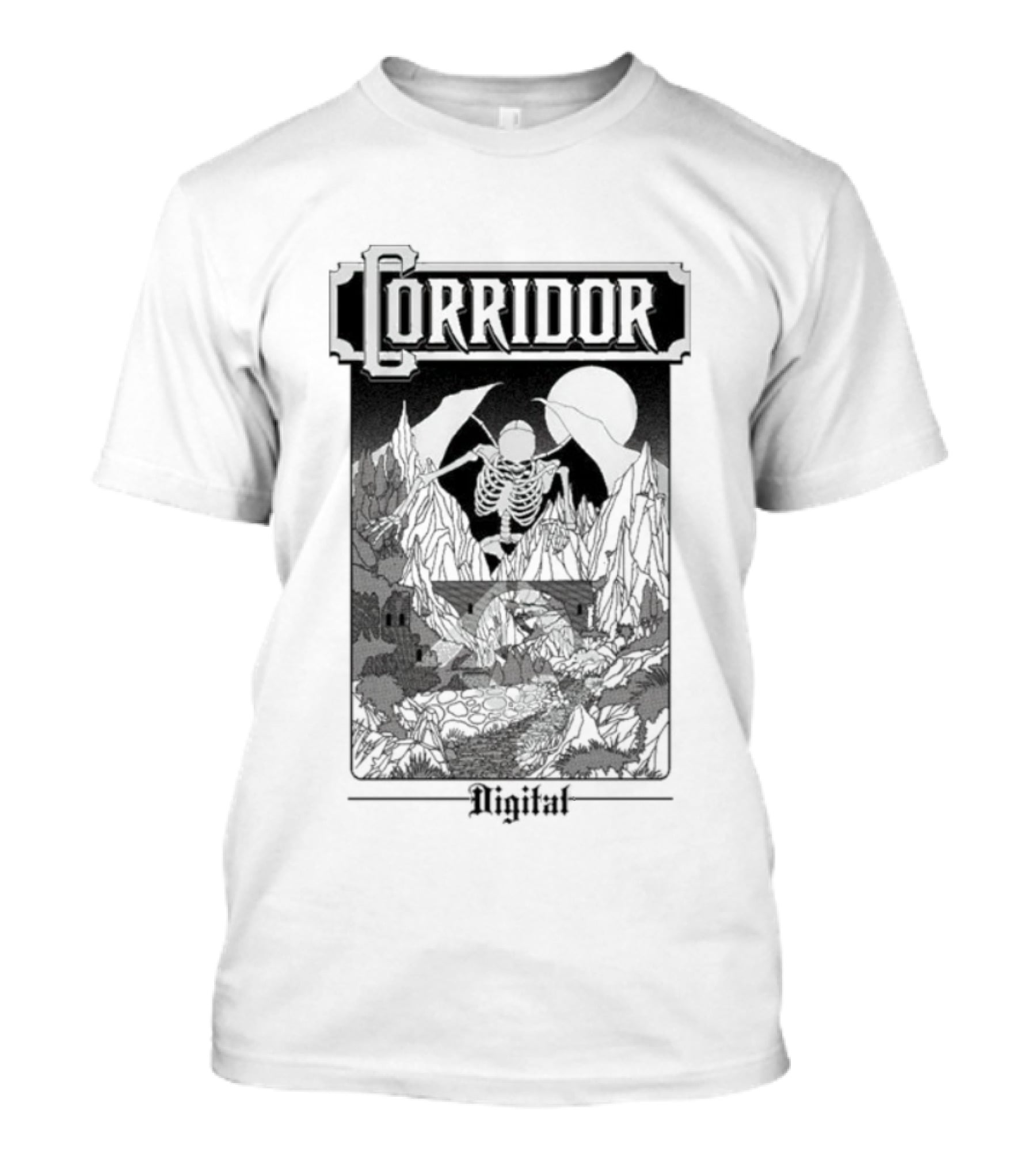 Corridor Digital Skeleton Horror High 64 Moonlit Mountains T-Shirt