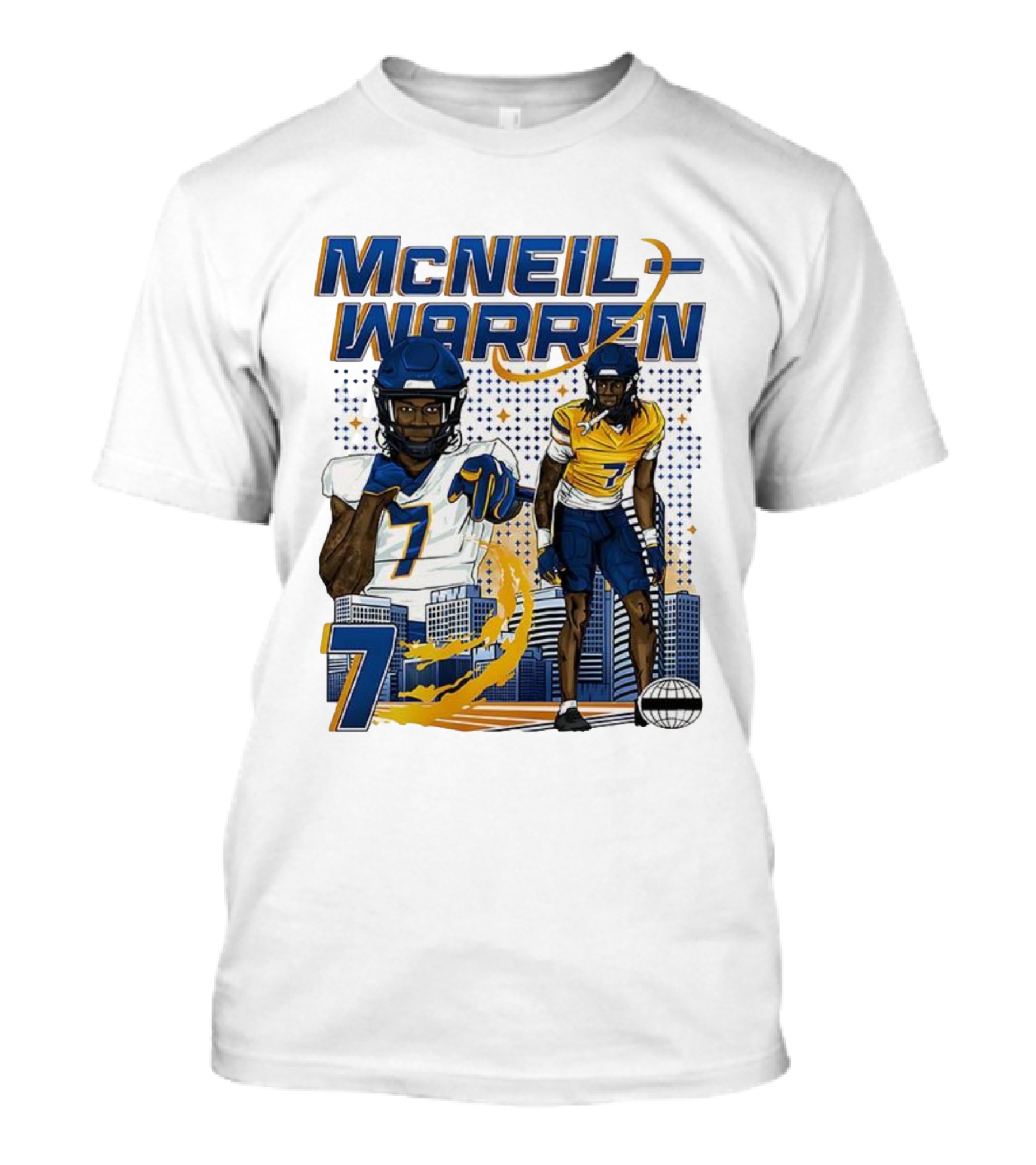 McNeil-Warren Toledo Rockets Football Number 7 Cartoon Urban Style T-Shirt