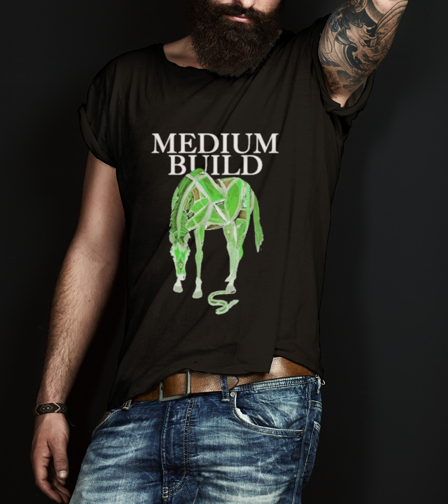 Medium Build Clever Tongue Horse Structure T-Shirt