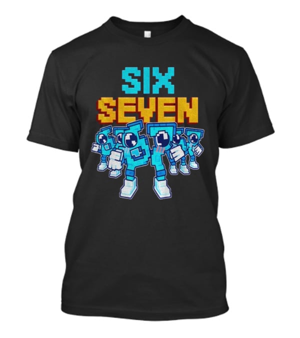 Steal A Brainrot Six Seven Italian Brainrot 67 Meme Gen Alpha Retro Pixel Art Characters T-Shirt