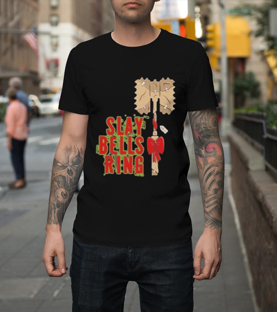 Warhammer Slay Bells Ring Christmas Red Gobbo Logan Image Details T-Shirt