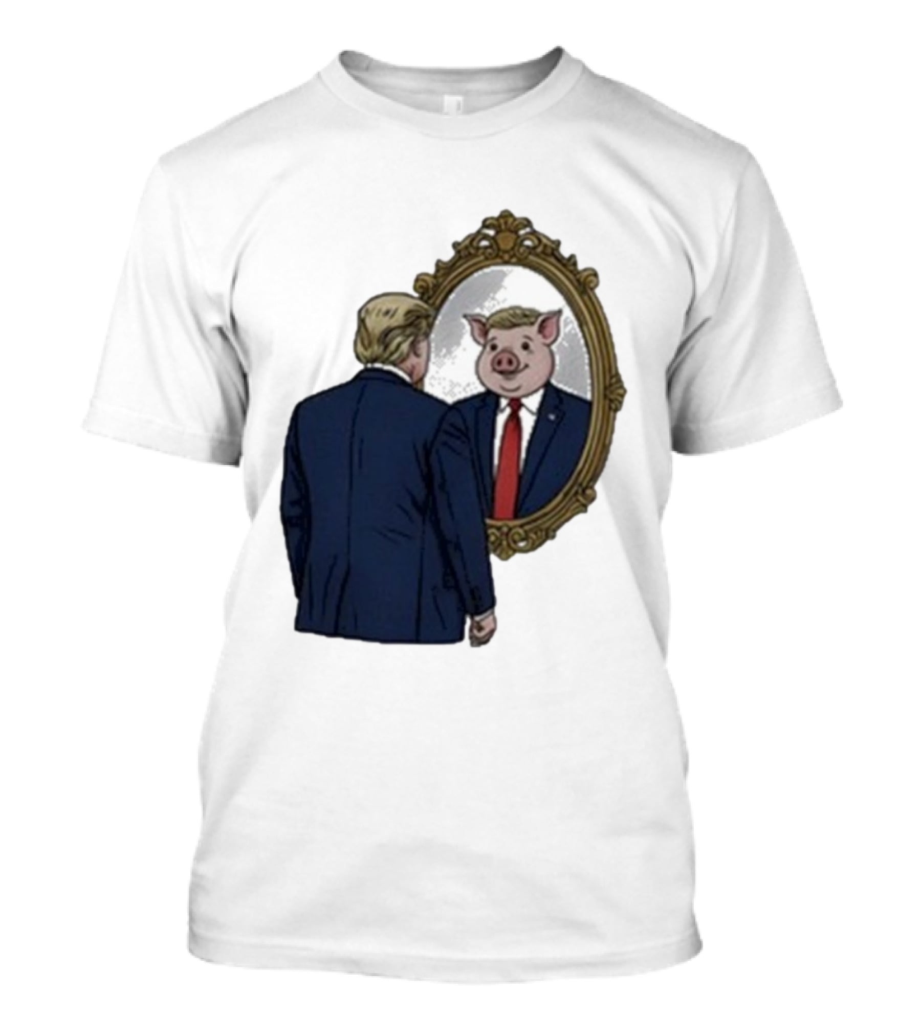 Jb Pritzker Quiet Piggy Trump Mirror Reflection T-Shirt