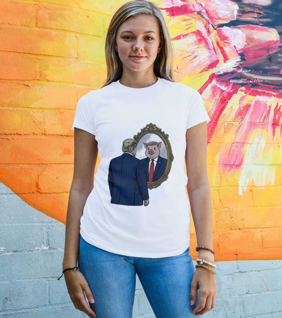 Jb Pritzker Quiet Piggy Trump Mirror Reflection T-Shirt