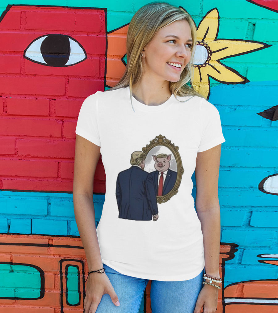 Jb Pritzker Quiet Piggy Trump Mirror Reflection T-Shirt