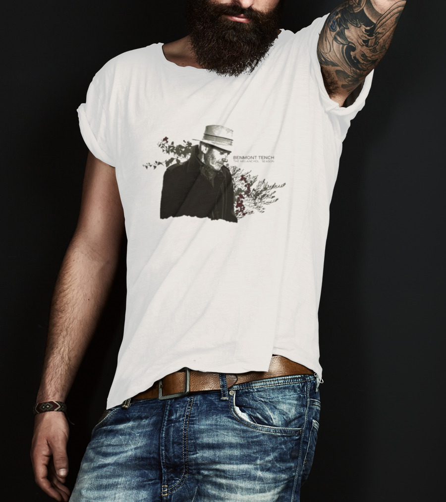 Benmont Tench The Melancholy Season Floral Style Fedora Portrait T-Shirt