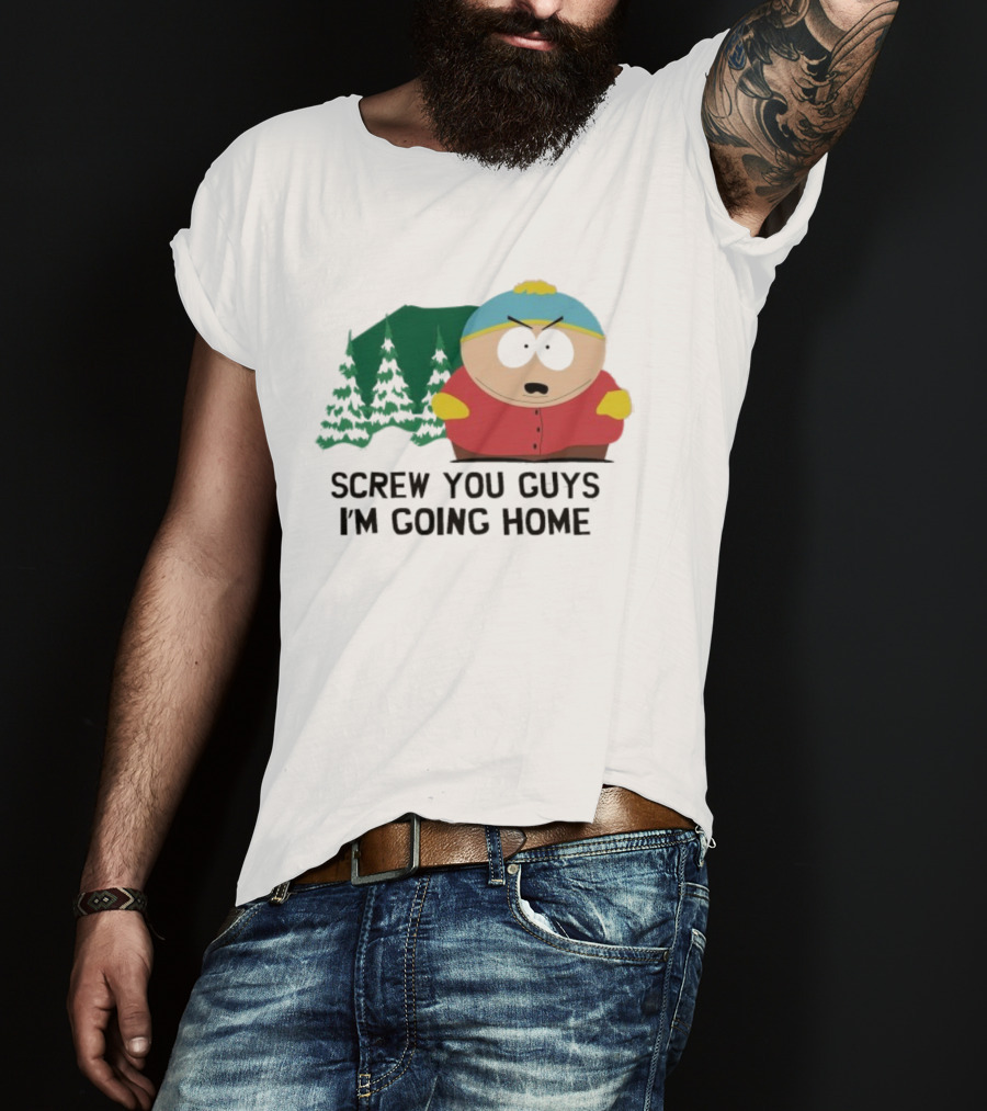 South Park Cartman Screw You Guys I'm Going Home Forest Background T-Shirt
