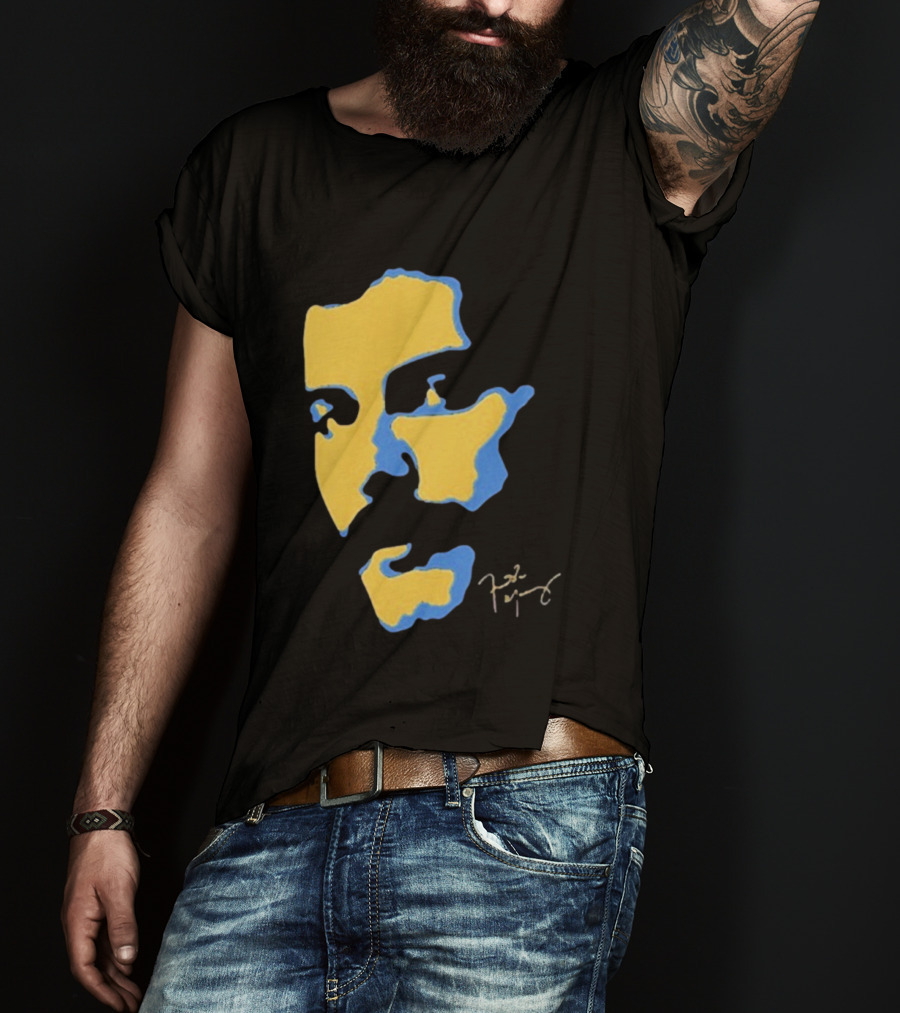 Freddie Mercury Signature Yellow Blue Face Design T-Shirt