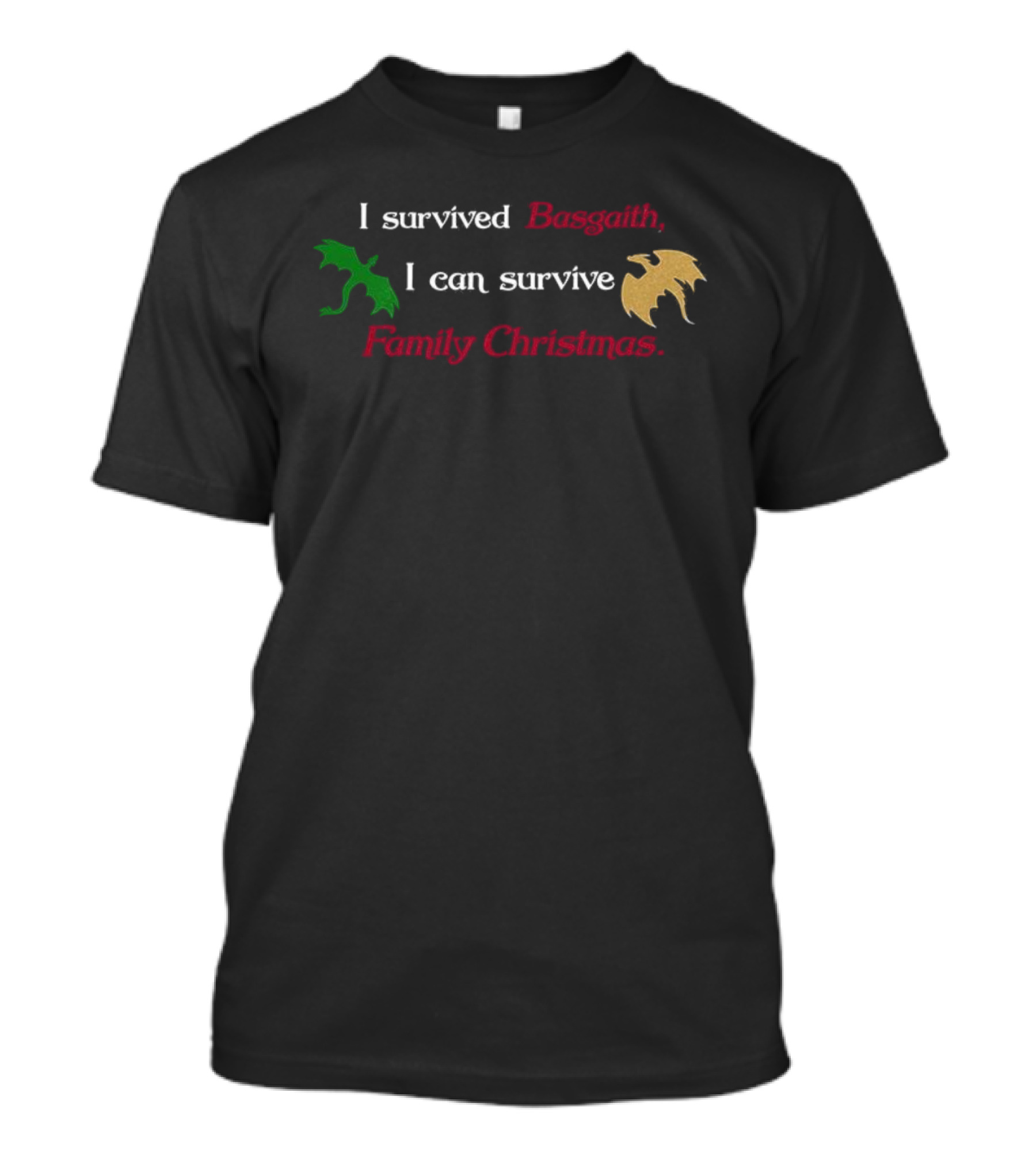 I Survived Basgiath I Can Survive Family Christmas Dragon Humor T-Shirt