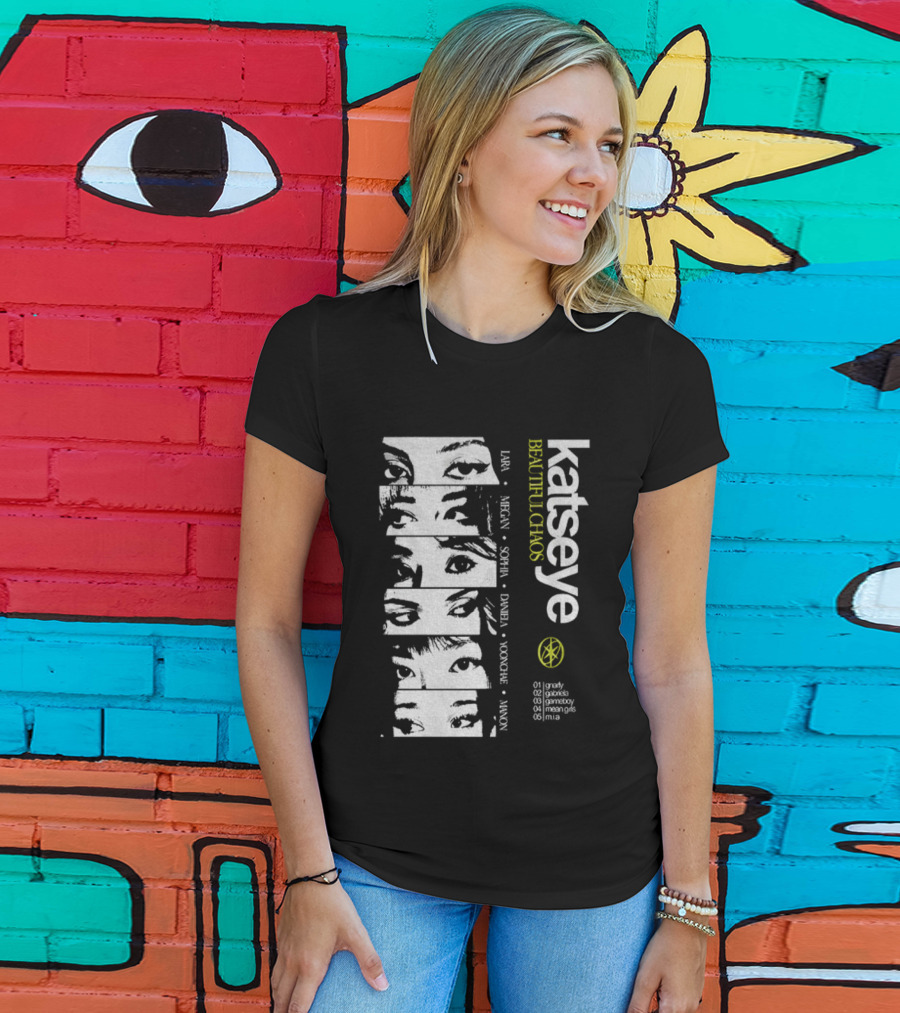 Katseye Beautiful Chaos 90s Kpop Lara Megan Sophia Daniela Yoonhee Jiwon Vintage T-Shirt