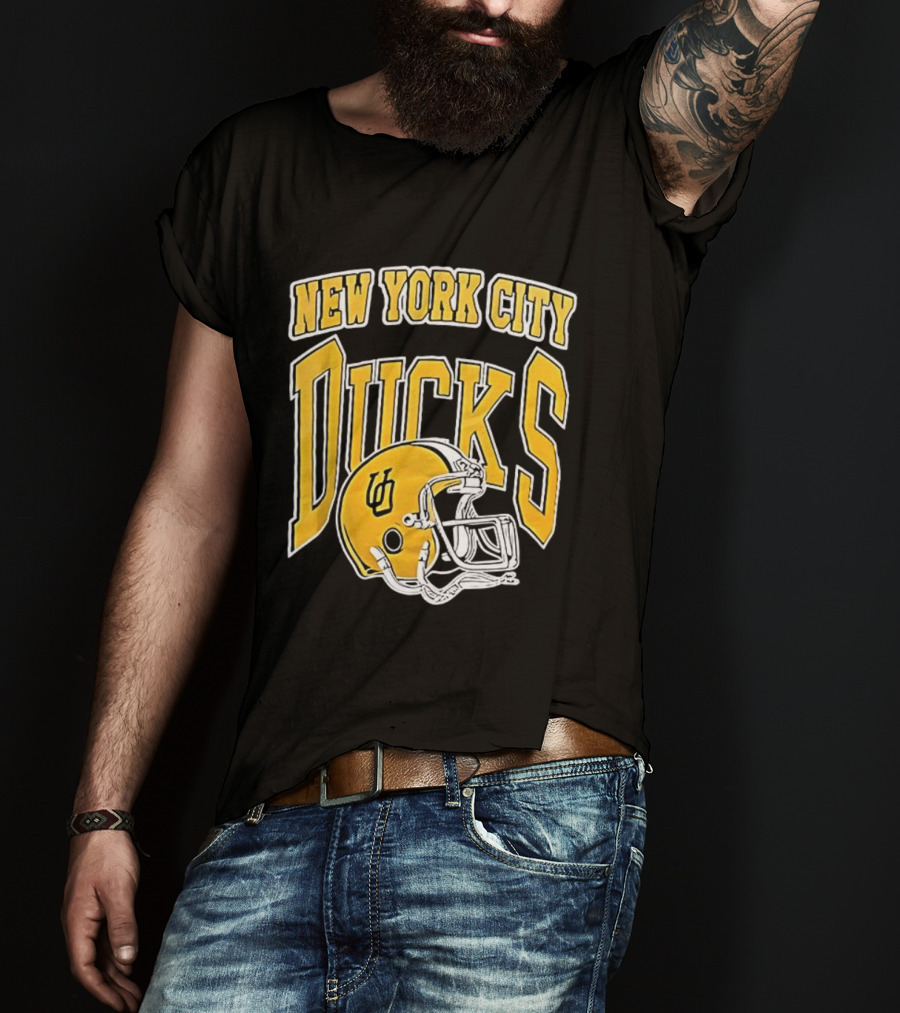New York City Ducks Football Helmet Graphic T-Shirt