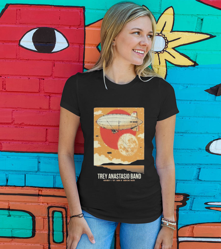Trey Anastasio Band Akron Civic Theatre Nov 23 2025 Vintage Blimp And Moon Design T-Shirt