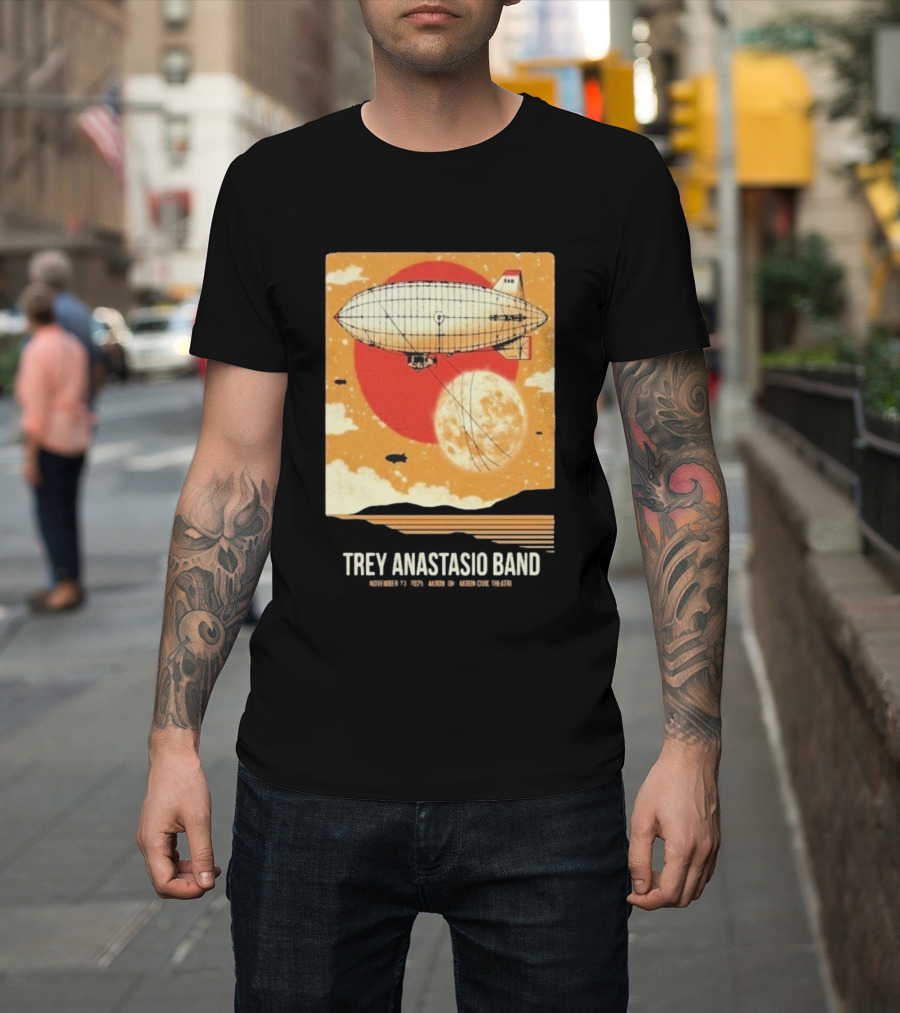 Trey Anastasio Band Akron Civic Theatre Nov 23 2025 Vintage Blimp And Moon Design T-Shirt