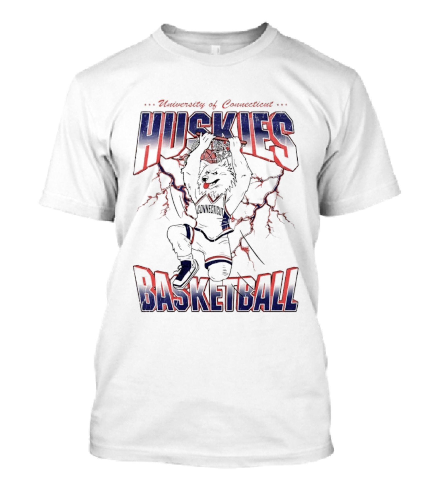 University Of Connecticut Huskies Basketball Electric Mascot T-Shirt