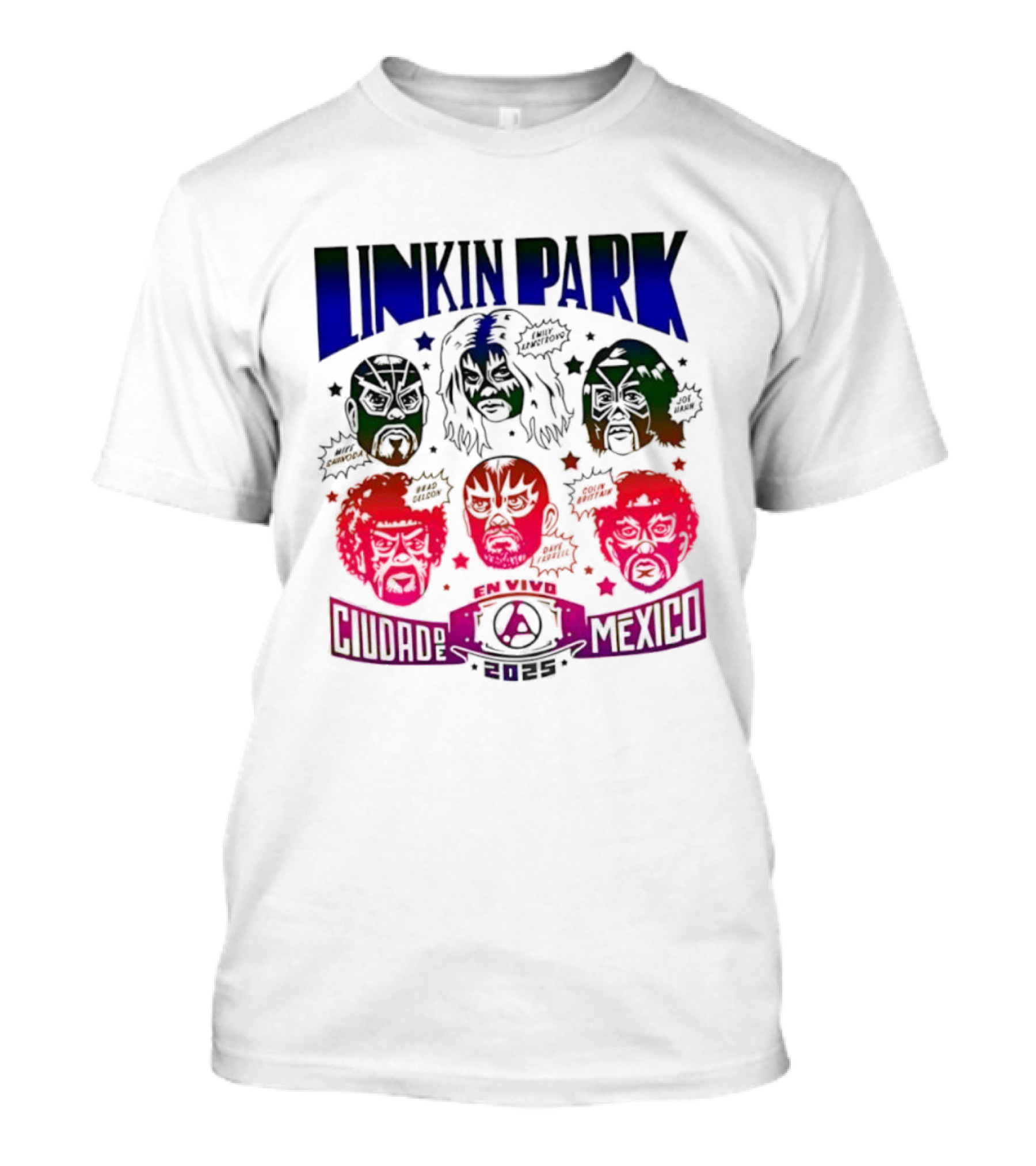 Linkin Park Lucha Libre En Vivo Mexico 2025 Concert T-Shirt