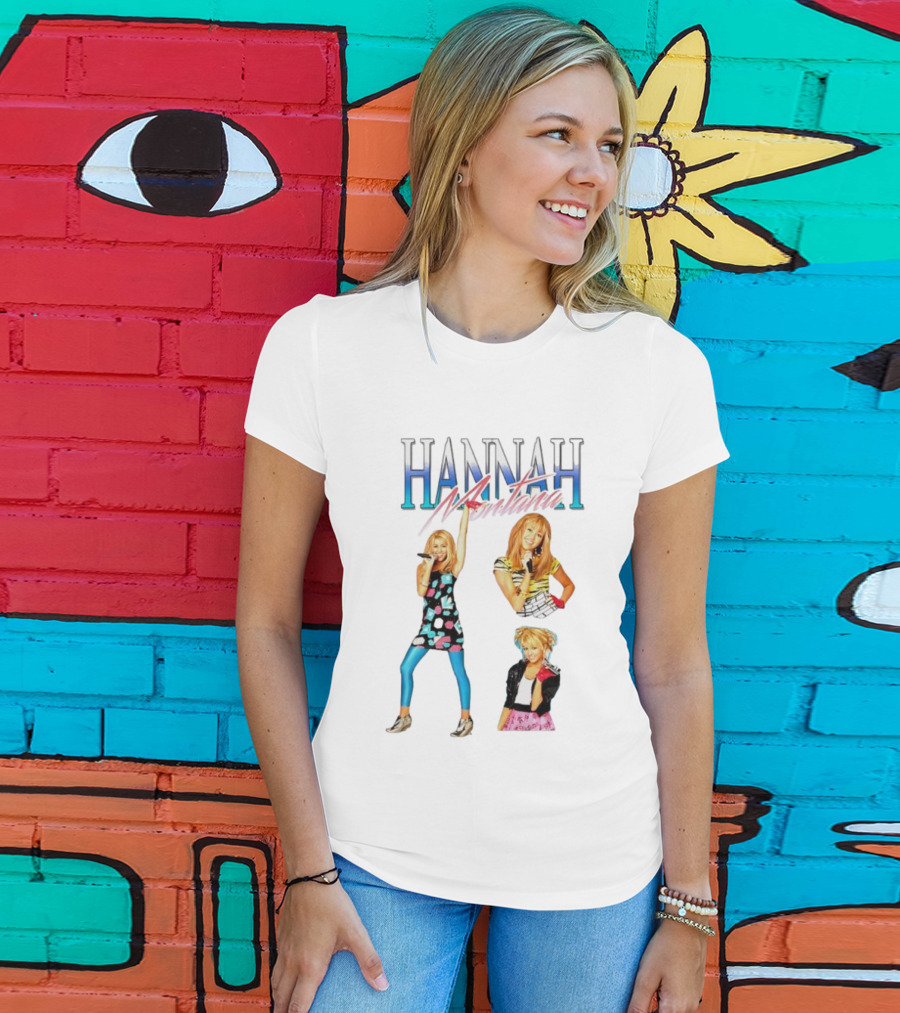 Hannah Montana Multicolor Outfit Collage Walmart Amazon T-Shirt