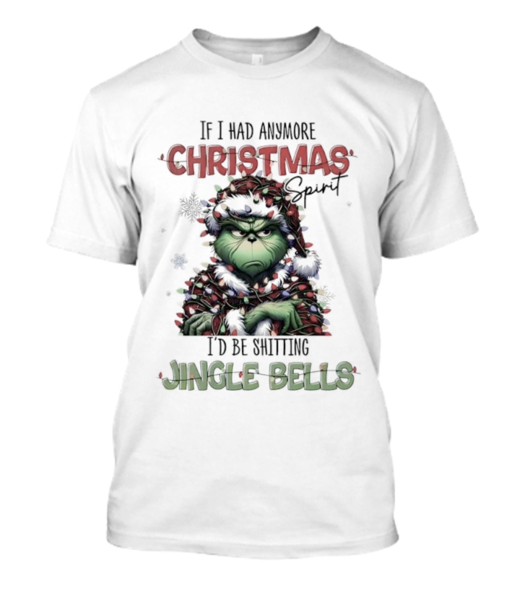 The Grinch Christmas Spirit Shitting Jingle Bells Holiday Humor T-Shirt