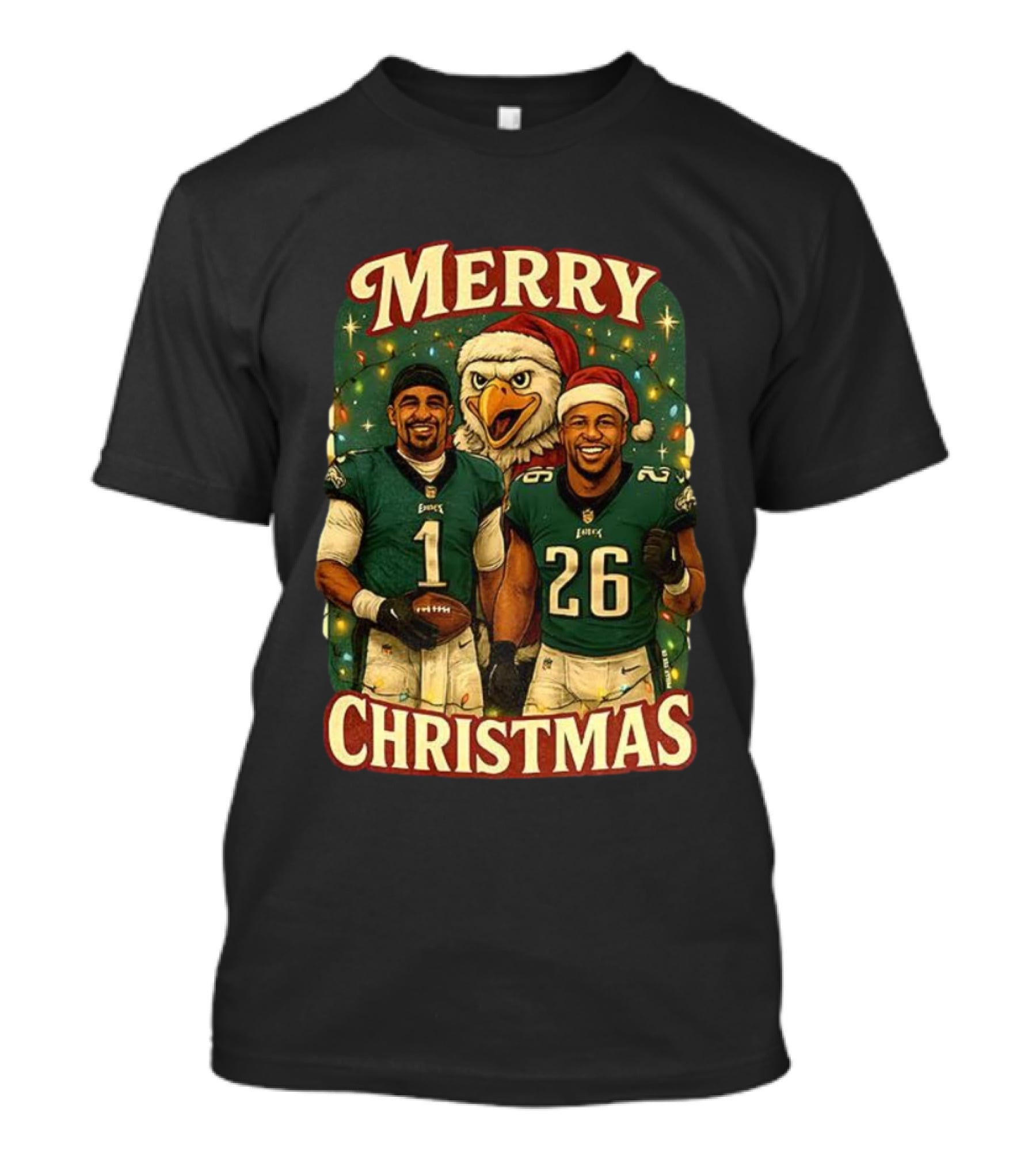 Merry Christmas Jalen Hurts Saquon Barkley Philadelphia Eagles T-Shirt
