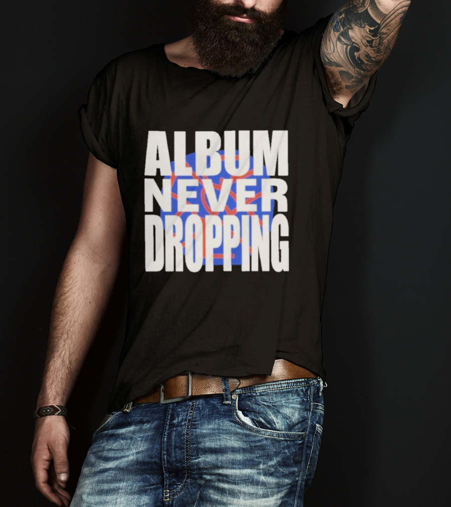 Asap Rocky Album Never Dropping Bold Statement Blue Red Iconic Text T-Shirt