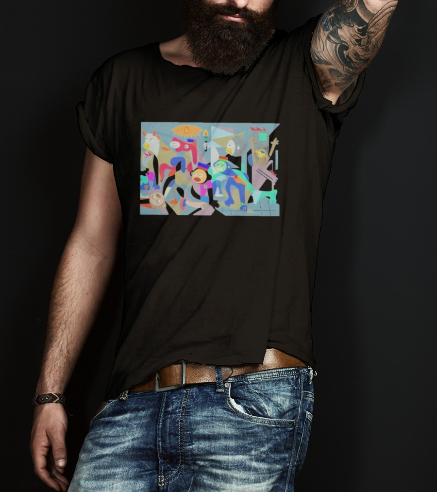 Onchainmonkey Ascolour Picasso-Style Abstract Colorful Characters T-Shirt