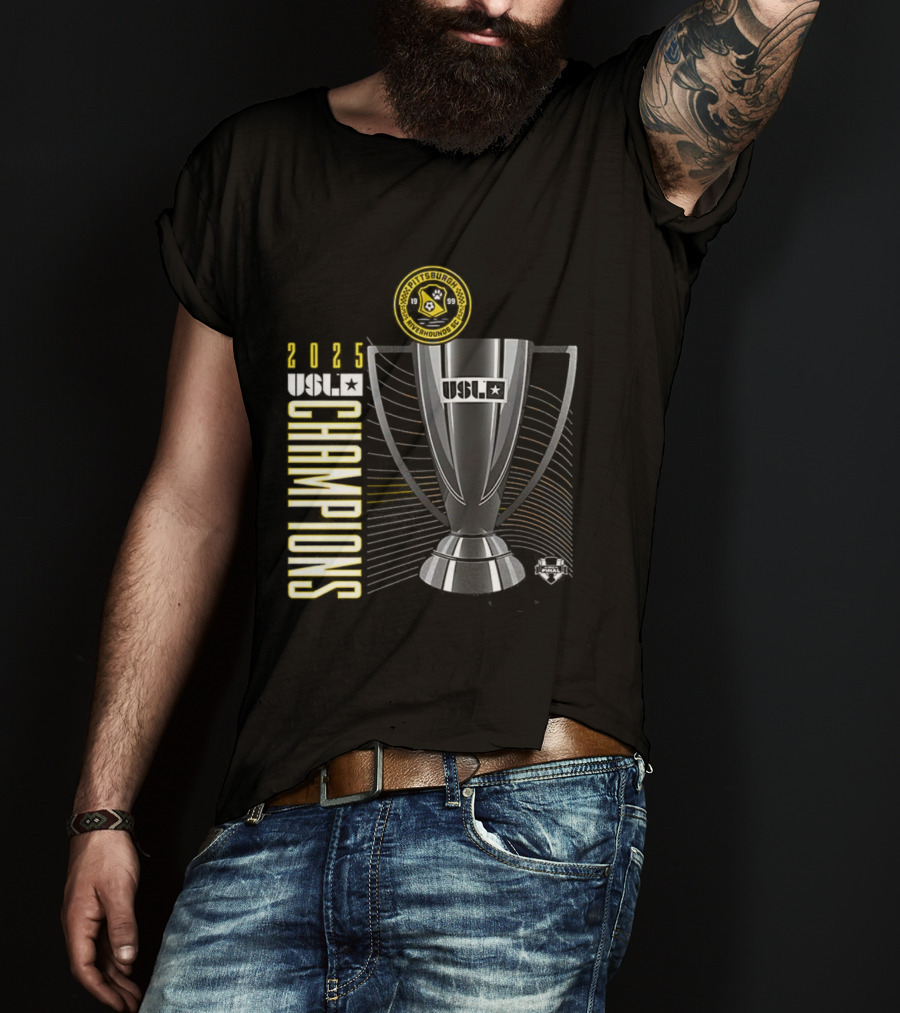 Pittsburgh Riverhounds SC 2025 USL Championship Final Champions Trophy T-Shirt