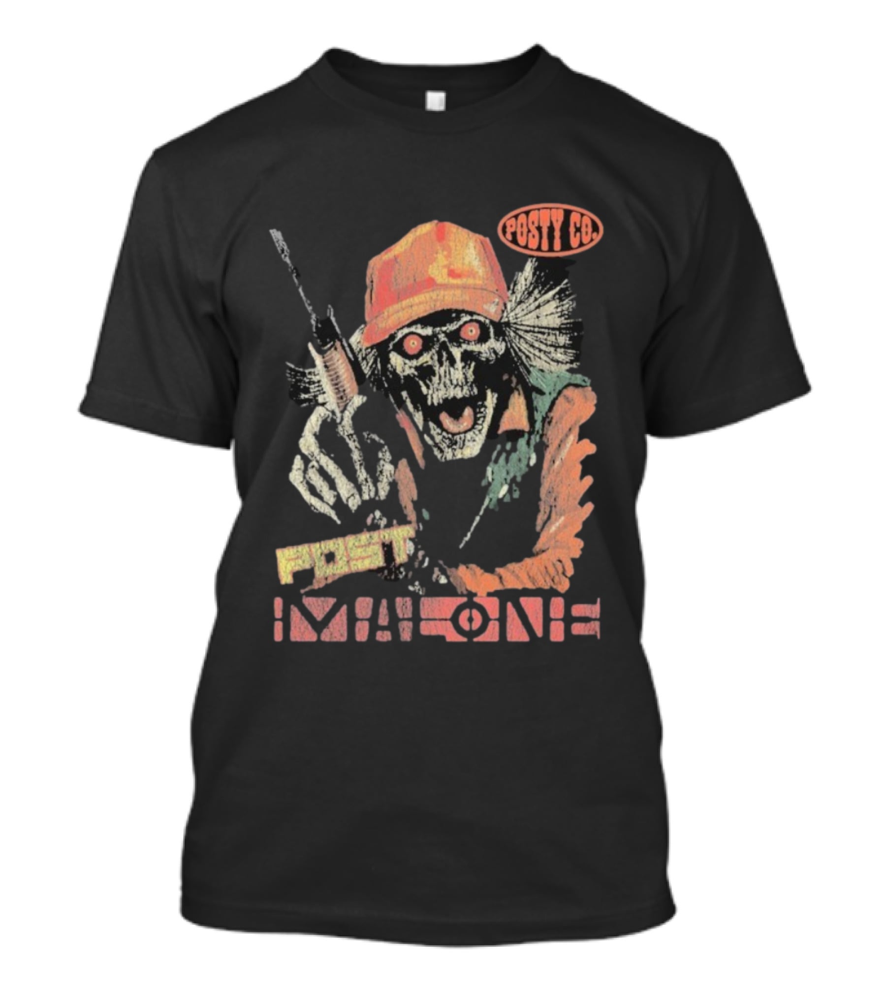 Post Malone Posty Co Hunter Skeleton With Rifle T-Shirt