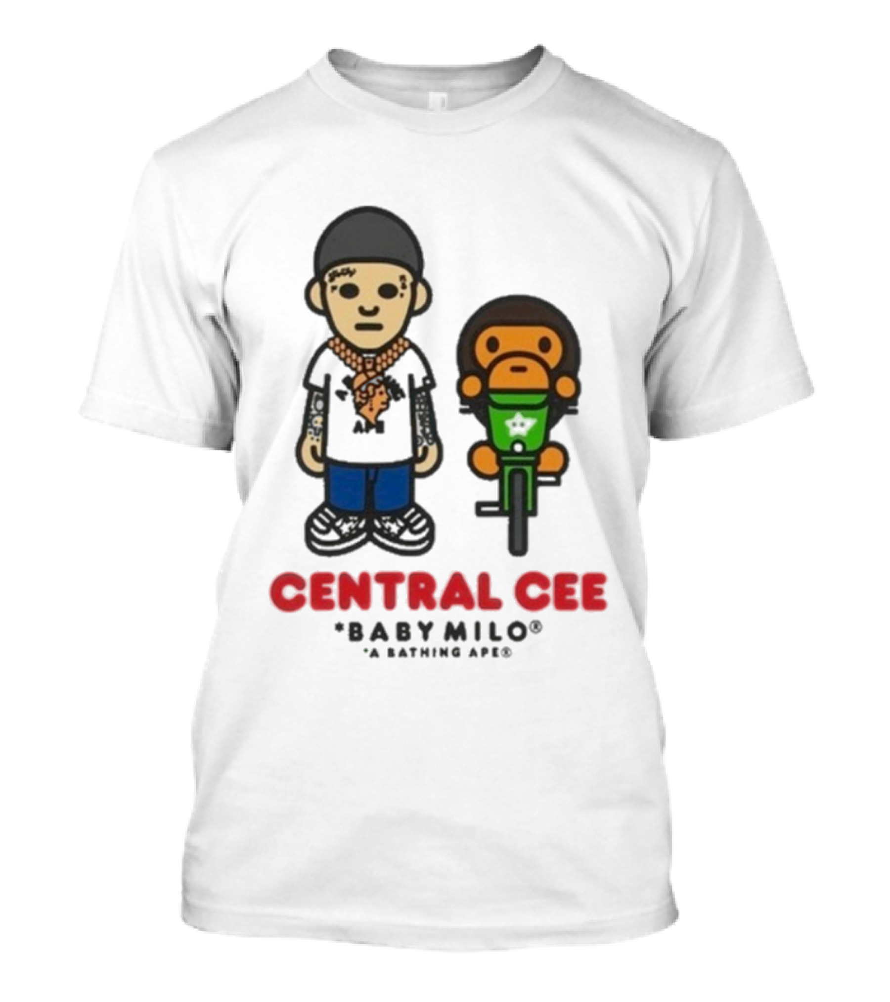 BAPE SYNA Central Cee Baby Milo A Bathing Ape Hip-Hop Streetwear Character T-Shirt