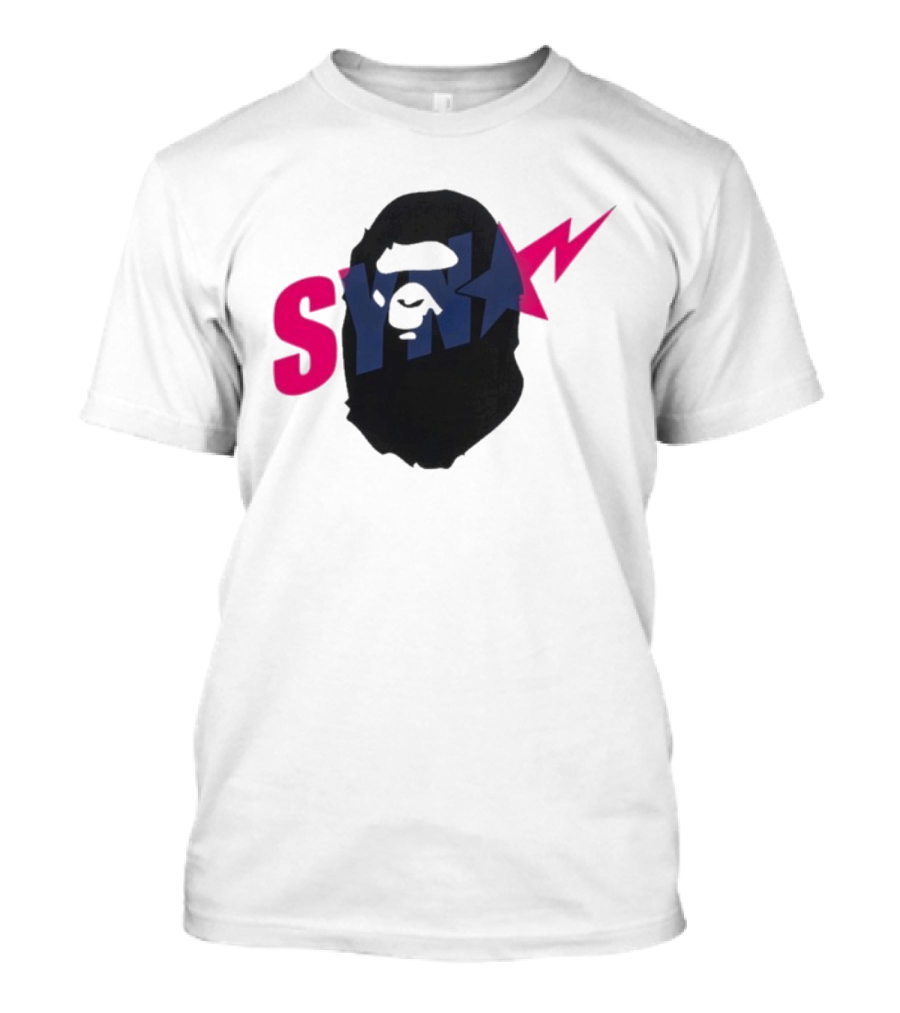 SYN Syna Synning Bape Ape Head Lightning Bold Hip-Hop Streetwear T-Shirt