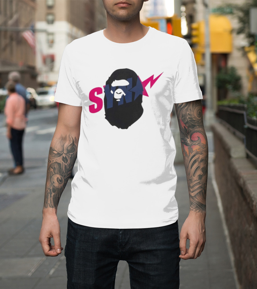 SYN Syna Synning Bape Ape Head Lightning Bold Hip-Hop Streetwear T-Shirt
