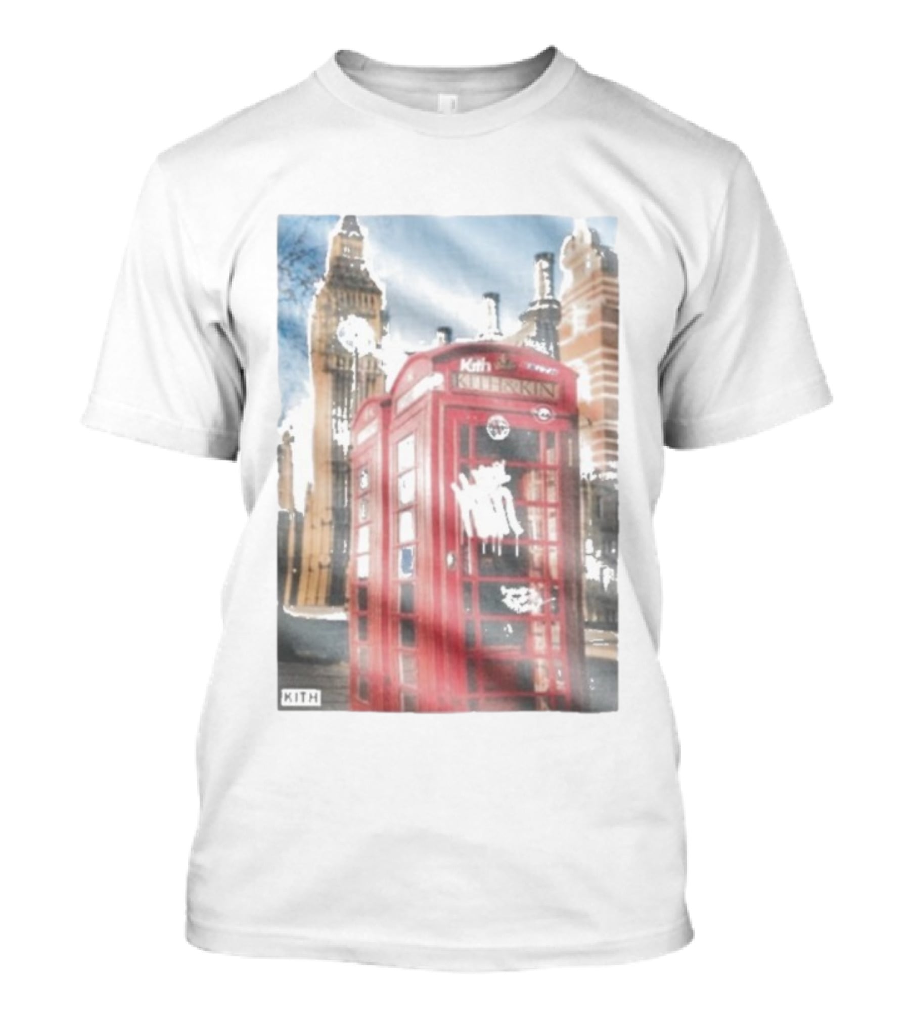 Kith London Red Telephone Box November 28th Tower Bridge Skyline Scene T-Shirt