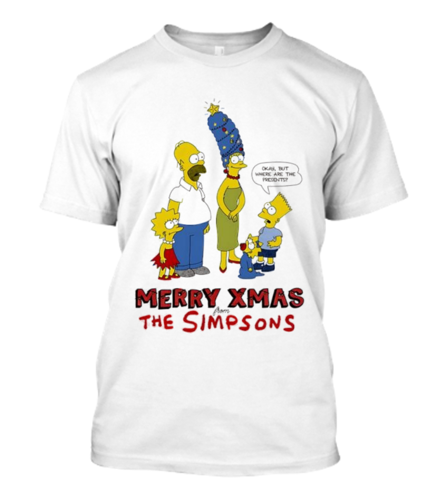Merry Xmas The Simpsons Family Christmas Tree Hair T-Shirt