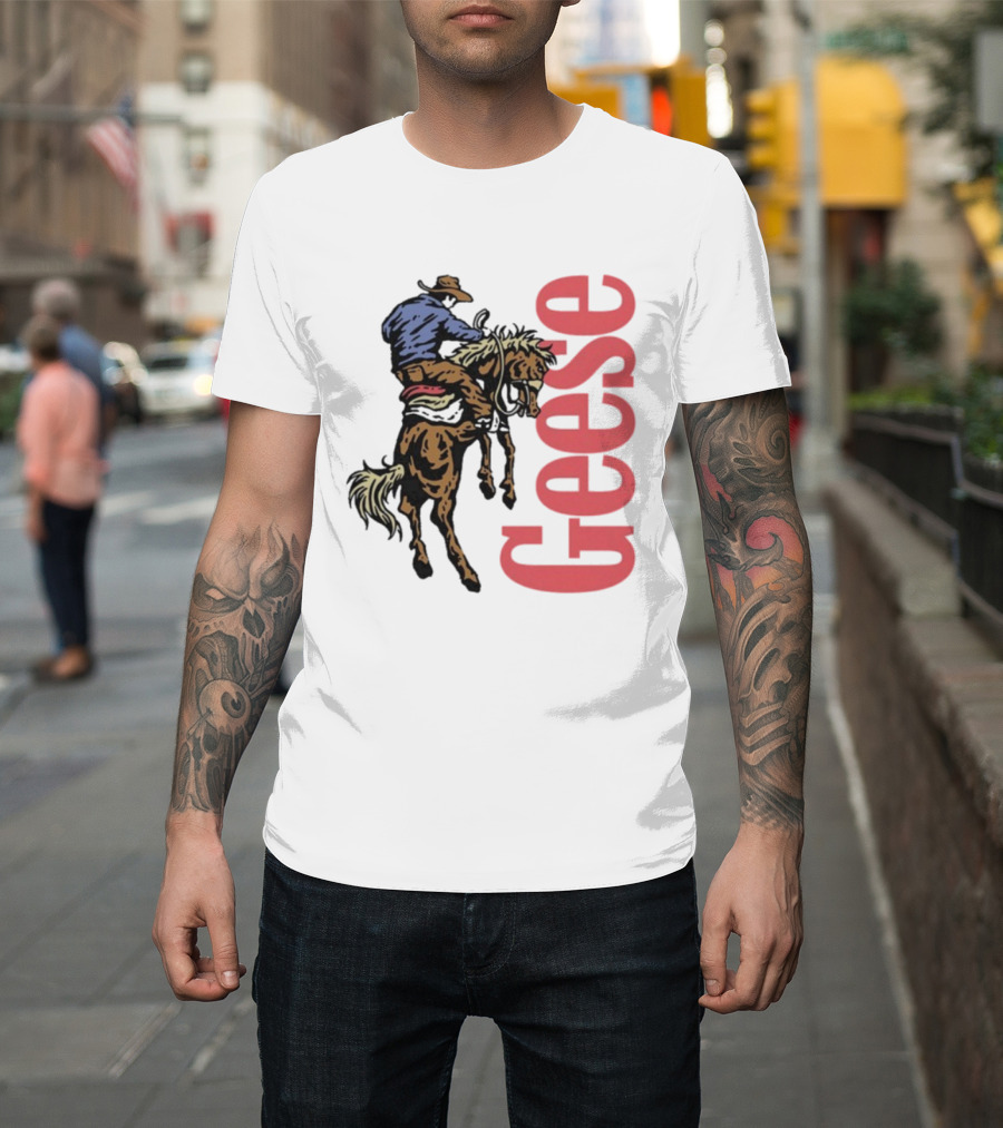 Geese Cowboy Riding Horse Western Adventure 3D Style T-Shirt