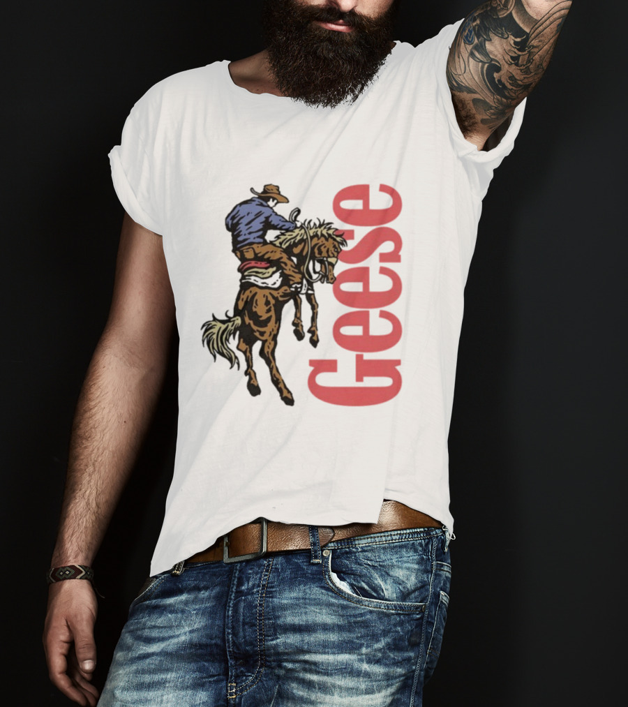 Geese Cowboy Riding Horse Western Adventure 3D Style T-Shirt