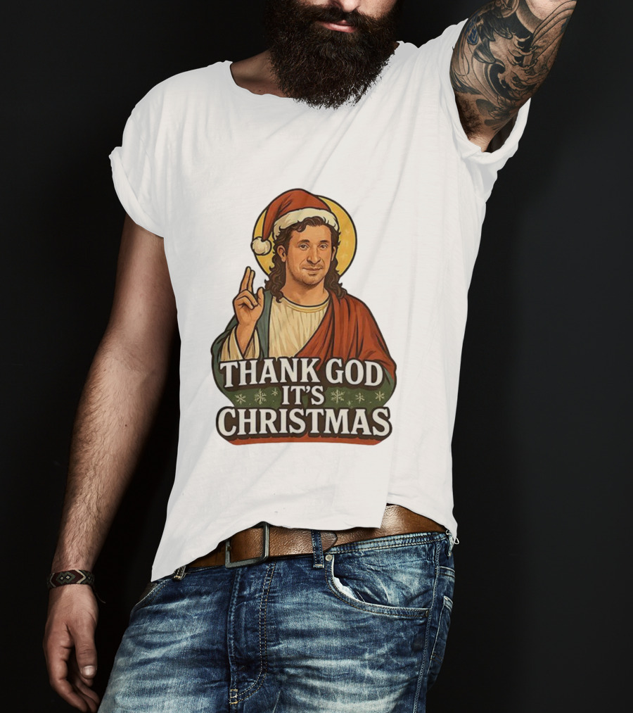 Thank God It’s Christmas Robbie Fowler Santa Christian Blessing T-Shirt