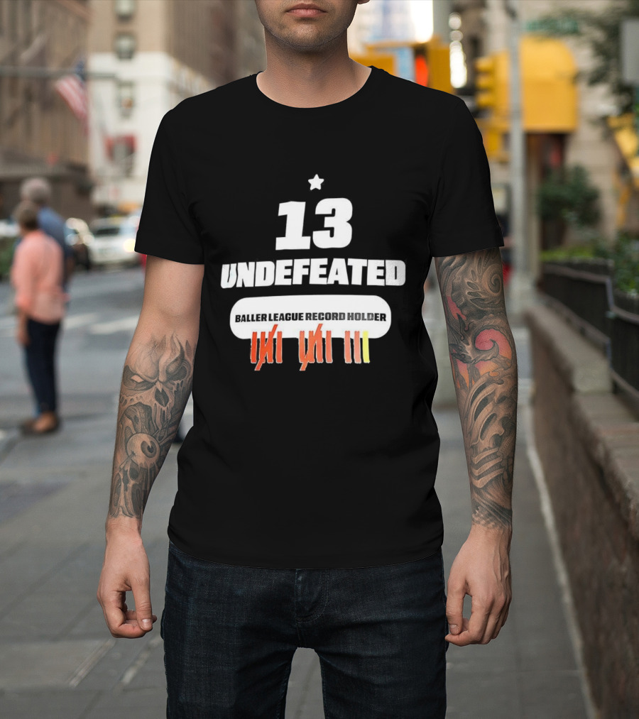 13 Undefeated League Record Holder Star Symbol Marks T-Shirt