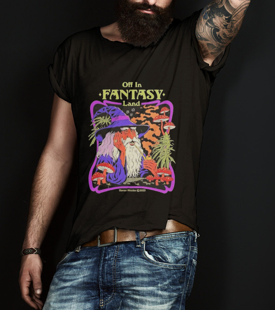 Off In Fantasy Land Wizard Steven Rhodes 2023 T-Shirt