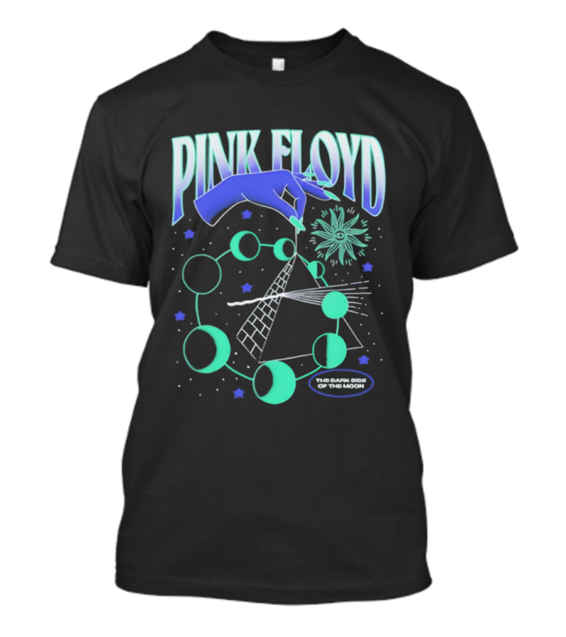 Pink Floyd The Dark Side Of The Moon Pyramid And Hand Graphic T-Shirt
